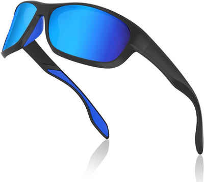 Elegear Fahrradbrille »Sportsonnebrille Sportbrille Verspiegelte Fahrradbrille«, (Fahrerbrille Skibrille Snowboard Brille Verspiegelt Schneebrille), 100% Schutz gegen UVA und UVB