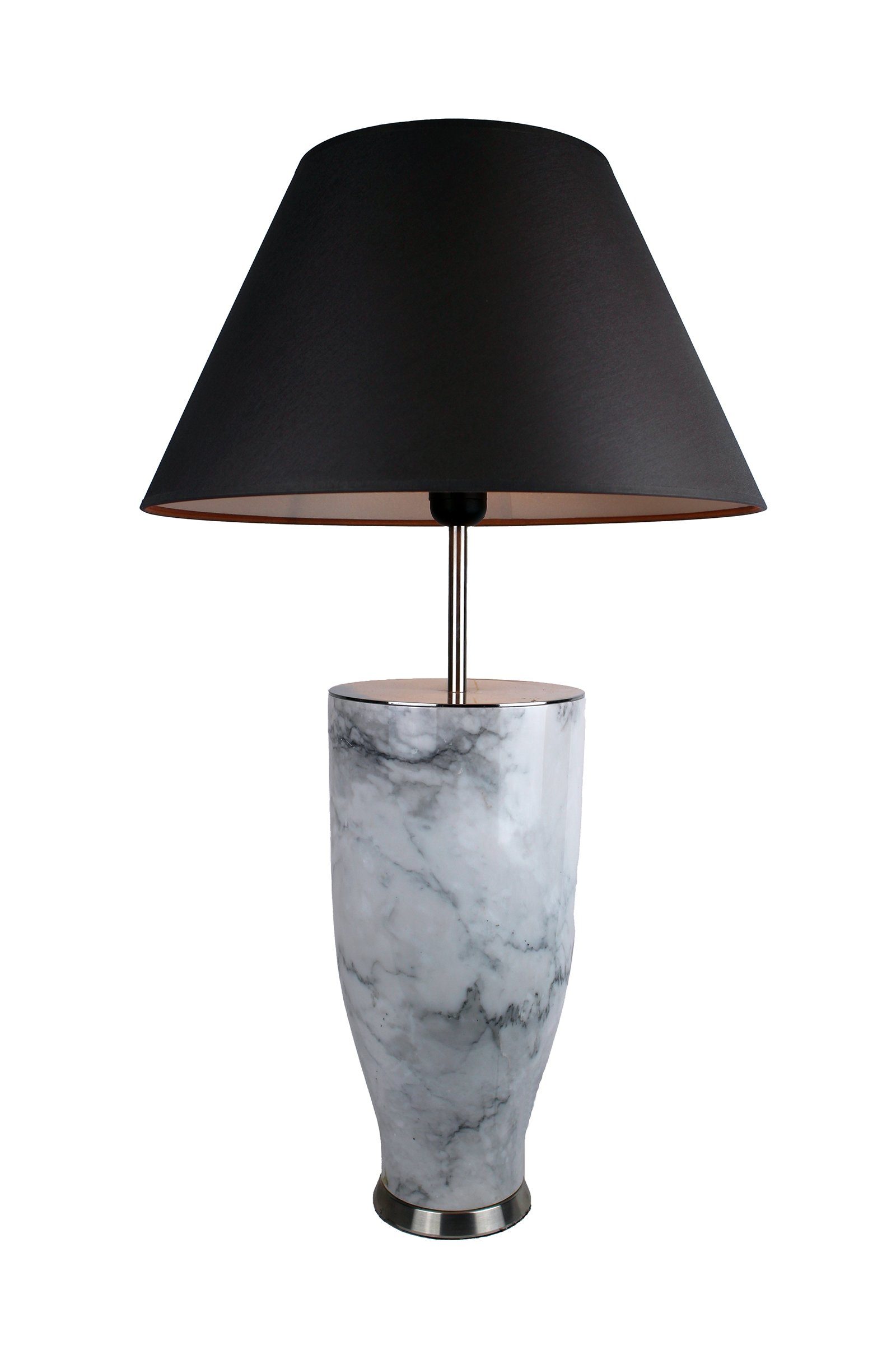 Signature Home Collection Tischleuchte Tischlampe Kristallnaturstein mit Lampenschirm klassisch, ohne Leuchtmittel, warmweiß, handgefertigt aus echtem Marmor