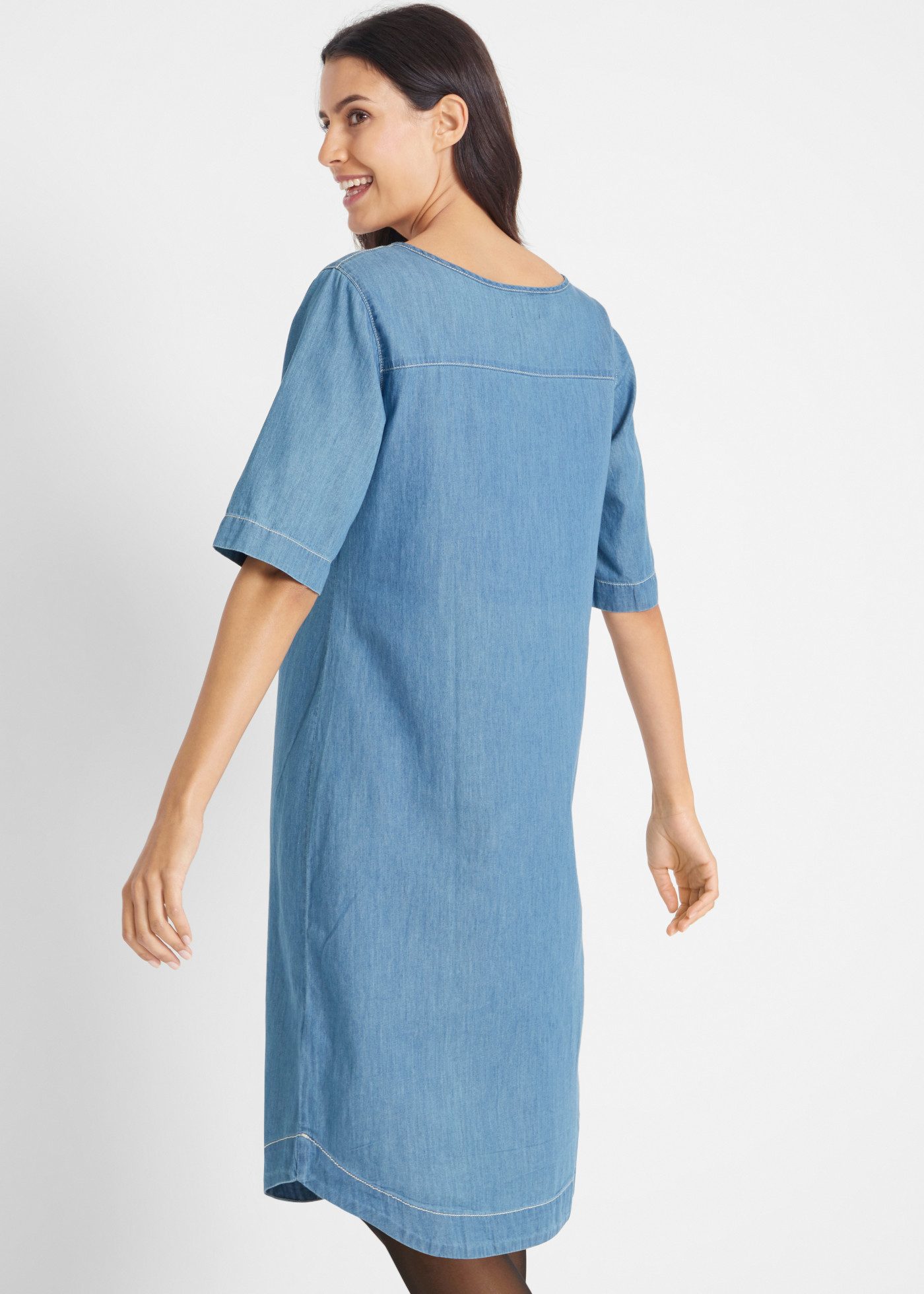 bonprix Jeanskleid aus weichem Jeans-Material, mit Biesen und Knopfleiste am Oberteil – Bild 2 von 5