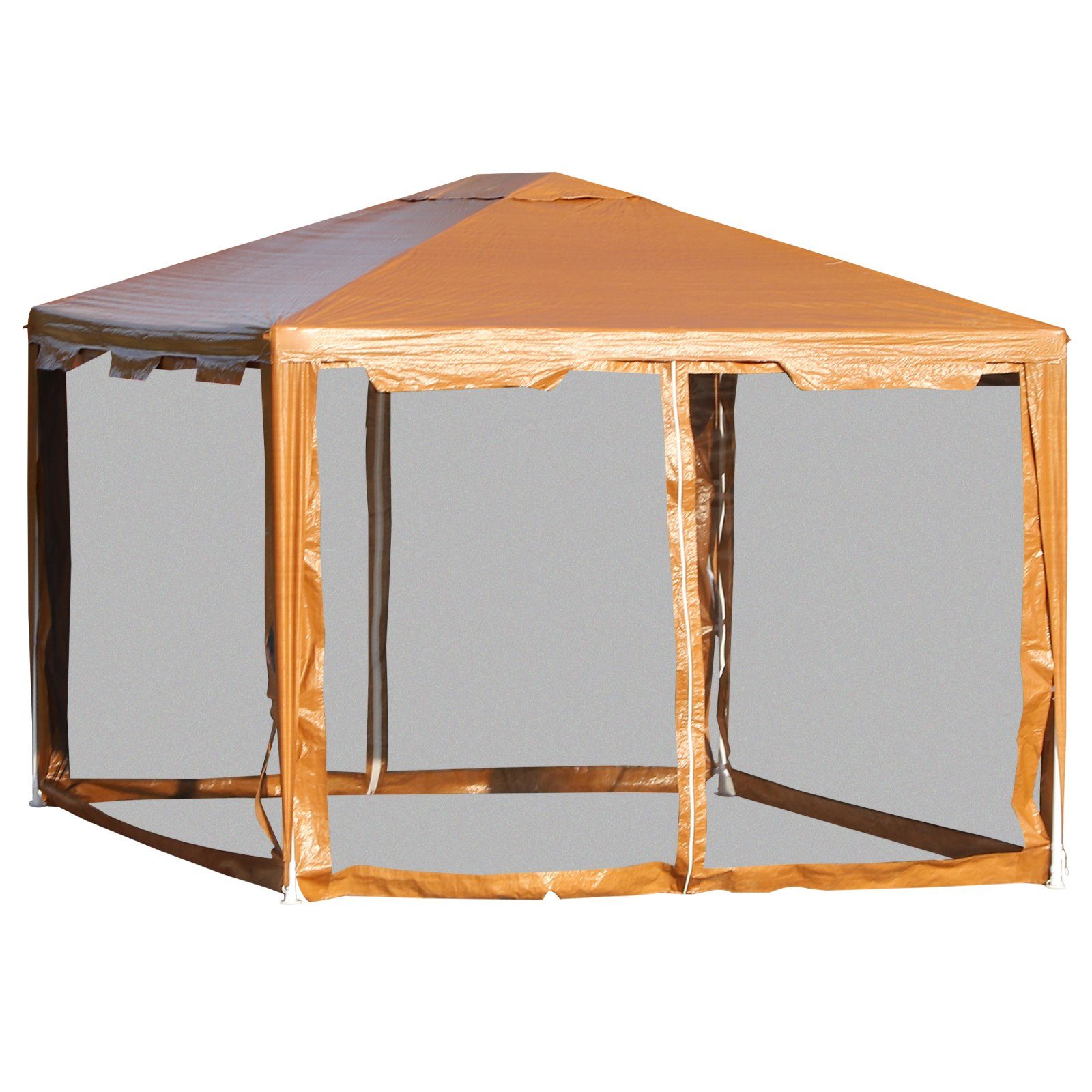 Outsunny Pavillon Pavillon mit Seitenwänden, Starkes Gestell aus