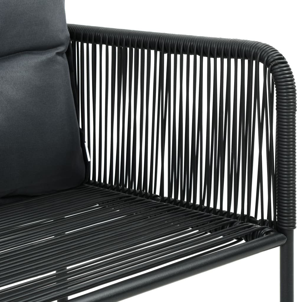 Kissen Stk. Schwarz Rattan furnicato mit Gartenstuhl Poly 6 Gartenstühle