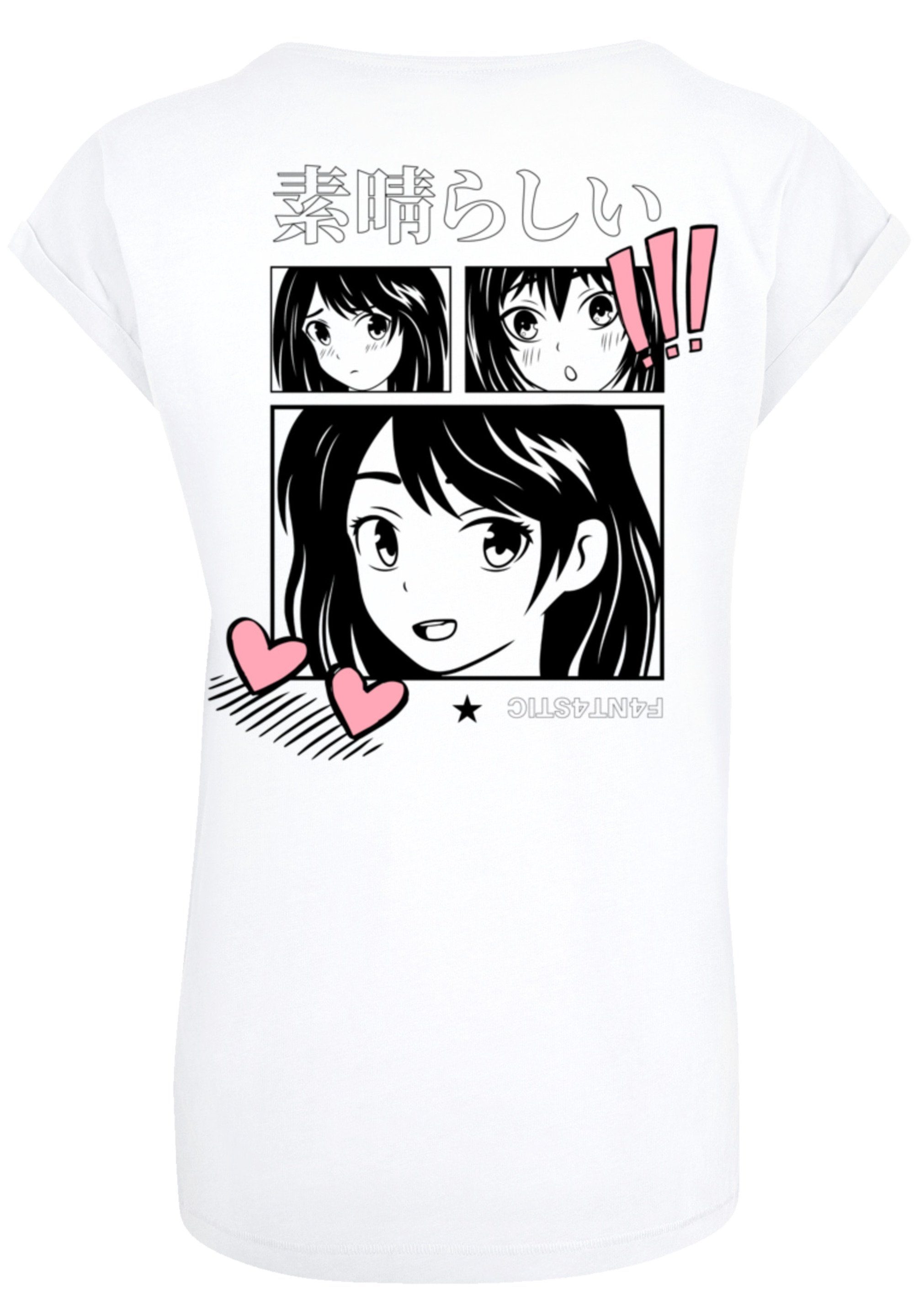 F4NT4STIC T-Shirt Manga Anime Japan Grafik Print, Das Model ist 170 cm groß  und trägt Größe M