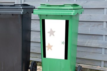 MuchoWow Wandsticker Sterne - Pastell - Mädchen - Jungen - Kinder (1 St), Mülleimer-aufkleber, Mülltonne, Sticker, Container, Abfalbehälter