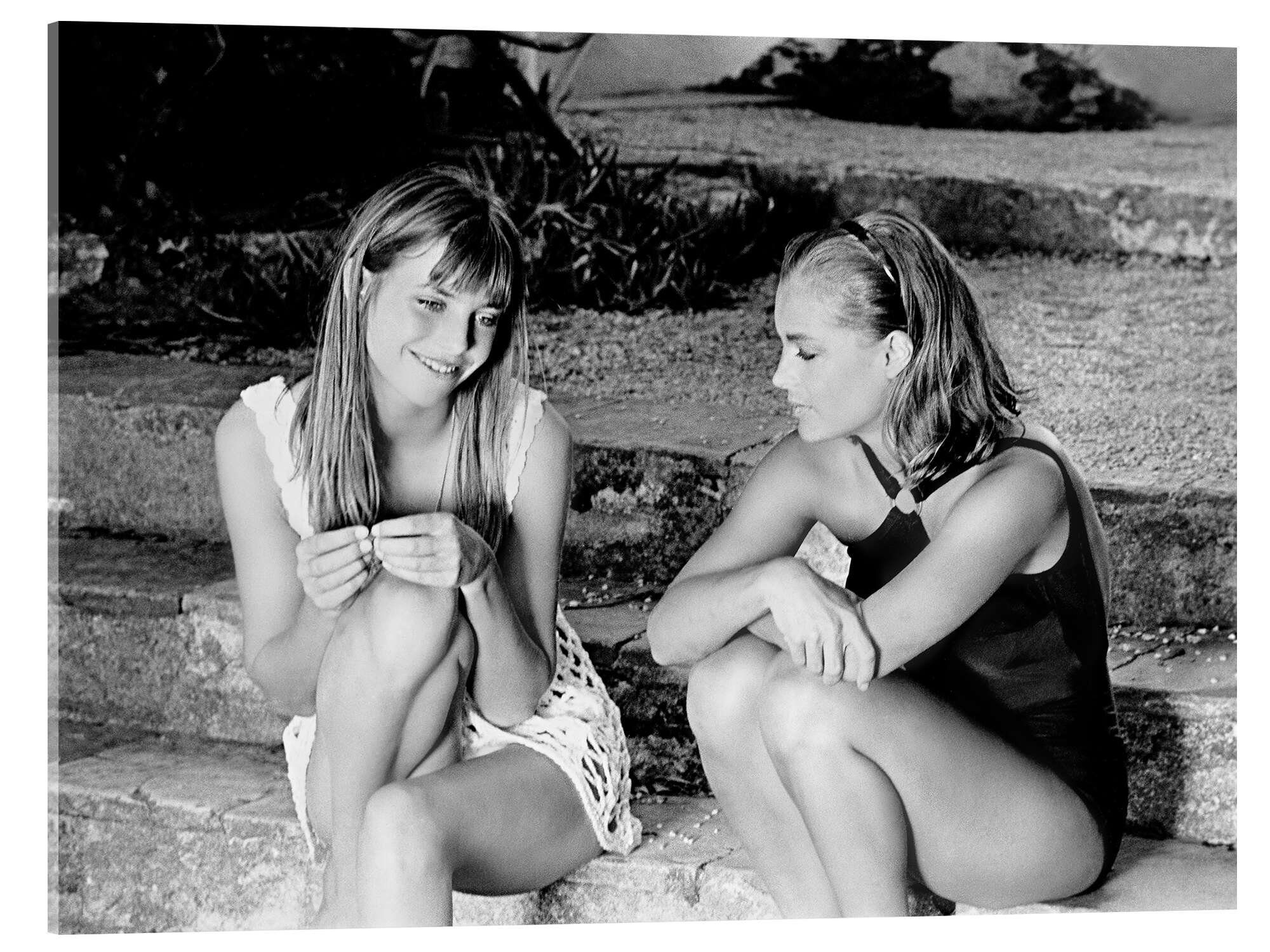 Posterlounge Wandbild Jane Birkin und Romy Schneider, Bridgeman Images, erhältlich als Poster, Leinwandbild, Wandsticker oder Acrylglasbild