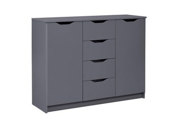 Inter Link Sideboard Silenzia 2T4S, moderne Kommode in anthrazit, 4 Schübe, 2 Türen