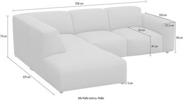 FLEXLUX Ecksofa Lucera, modern & anschmiegsam, Kaltschaum, Stahl-Wellenunterfederung