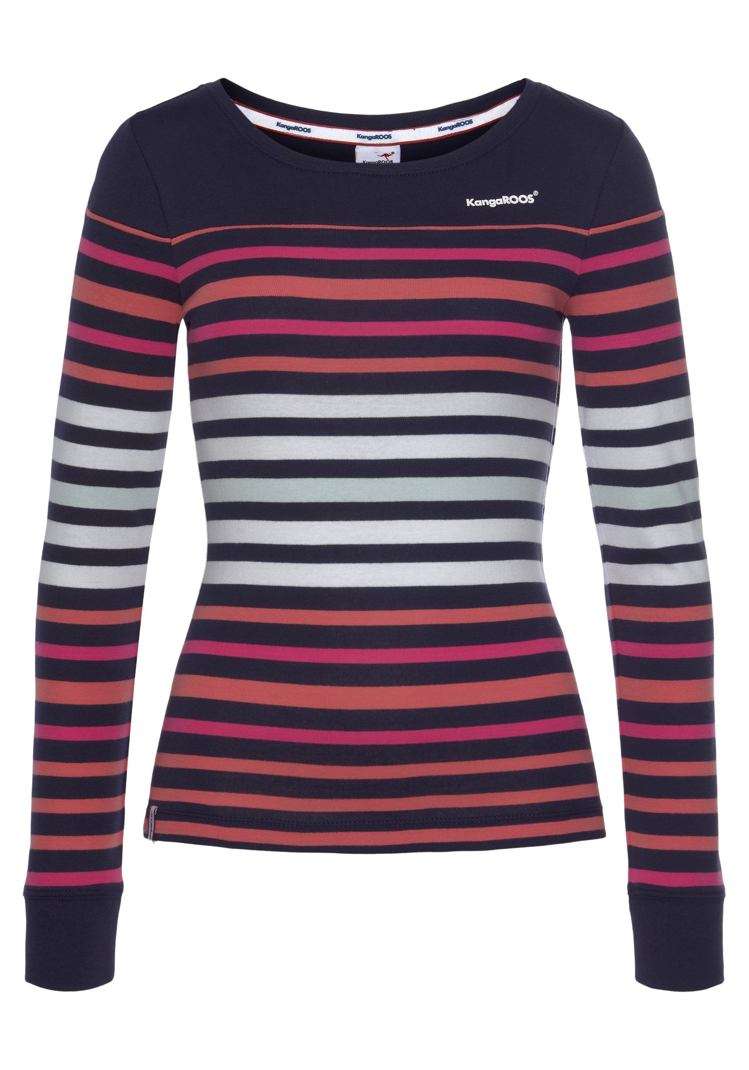 KangaROOS Langarmshirt körpernahe Passform, unifarben, sportlicher Look, aus Baumwolle. Reduzierter Preis € 20,99. Unverbindliche Preisempfehlung € 29,99, (€ 20,99 pro 1 Stk)