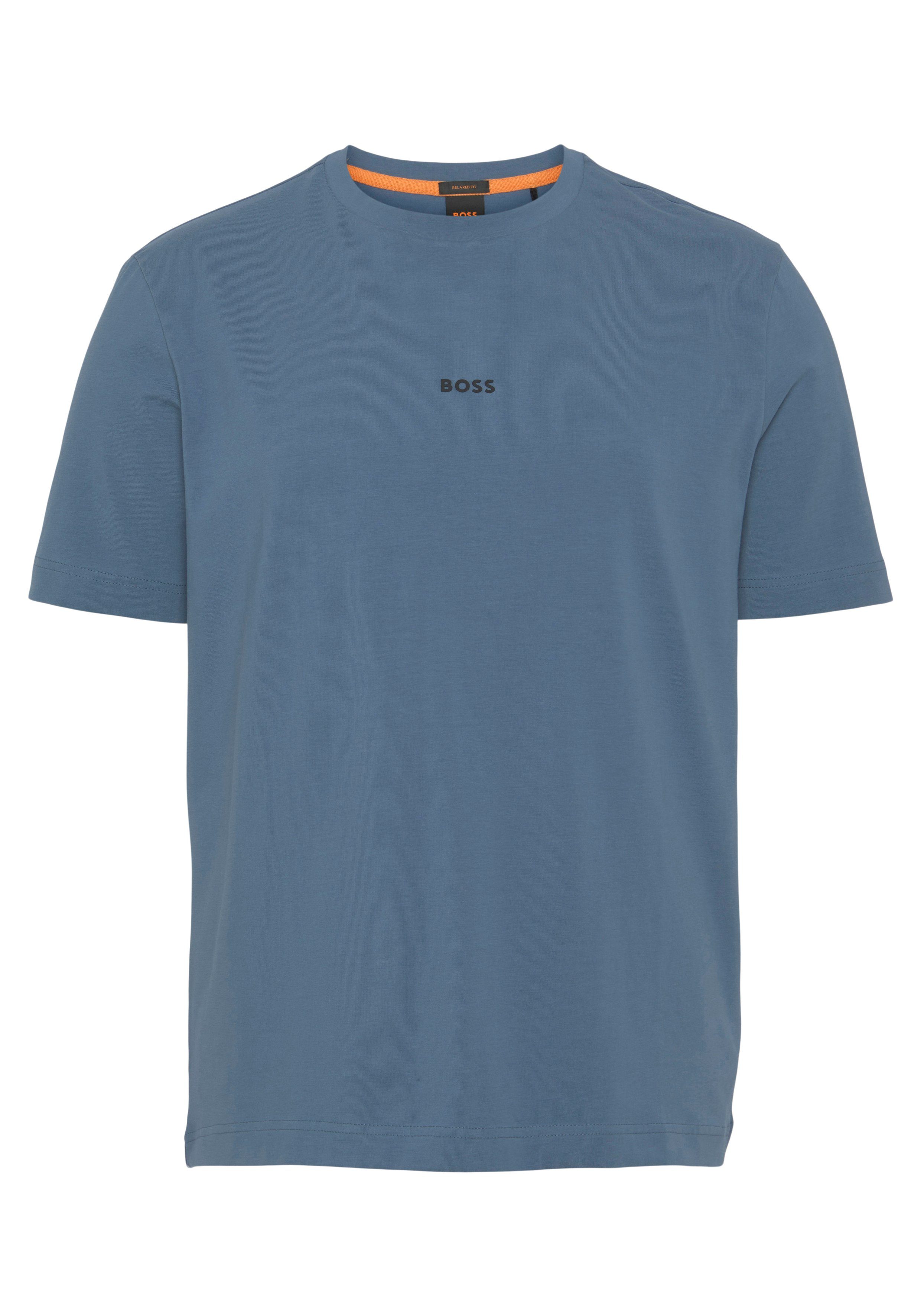 BOSS ORANGE T-Shirt 489 TChup mit Blue Open Rundhalsausschnitt