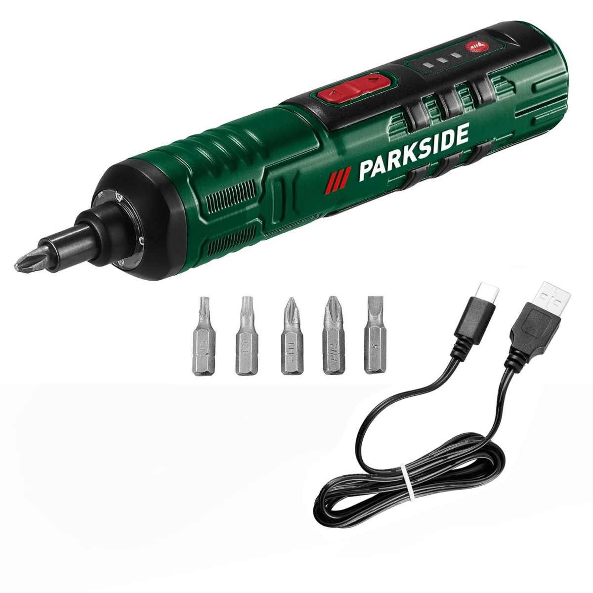 Parkside Akku-Bohrschrauber PARKSIDE 4 V Akku-Stabschrauber PARS 4 mit Ladekabel (ohne Netzteil)