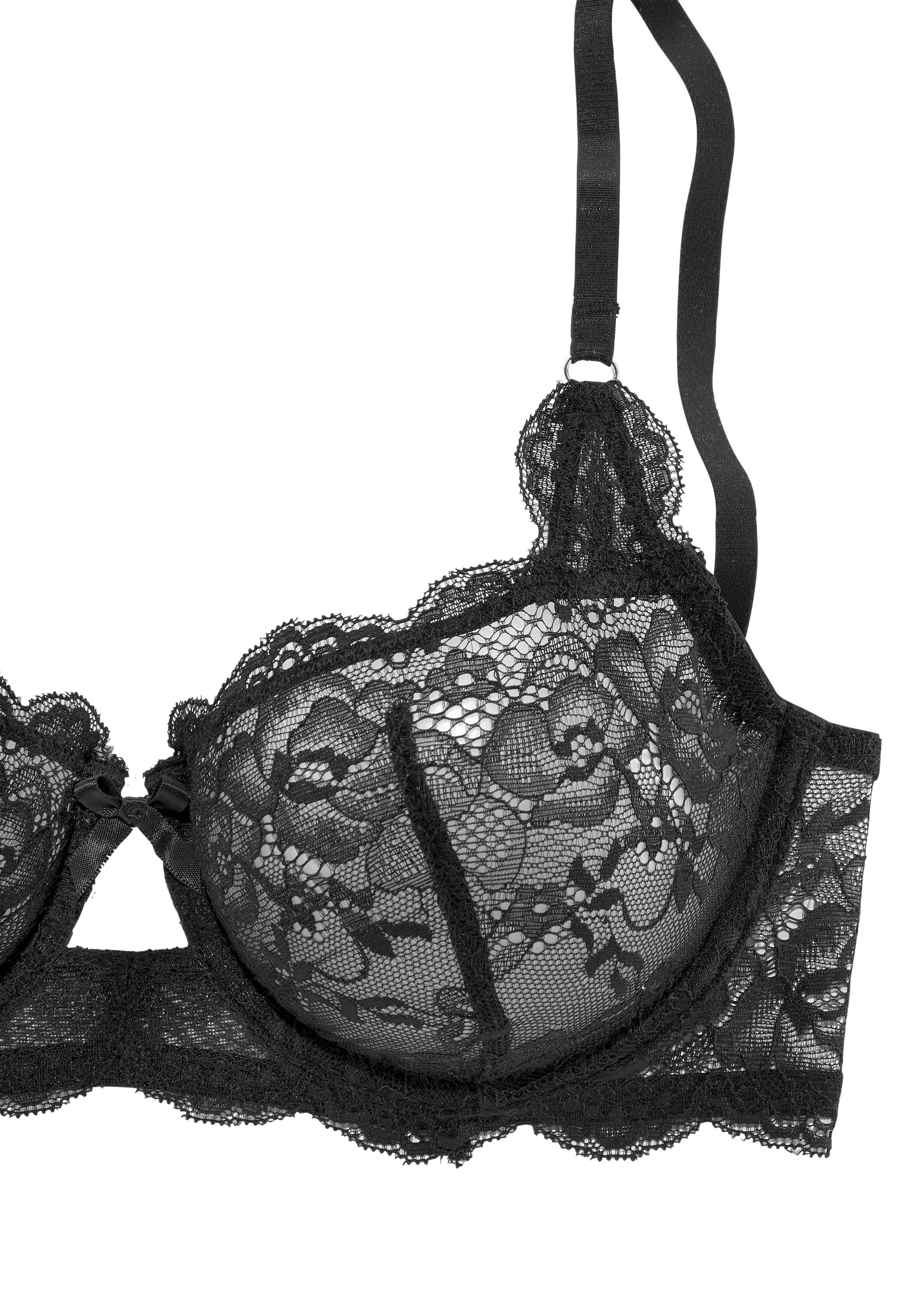 LASCANA Bügel-BH Guilietta aus dezent transparenter Spitze in blumiger Optik, Dessous