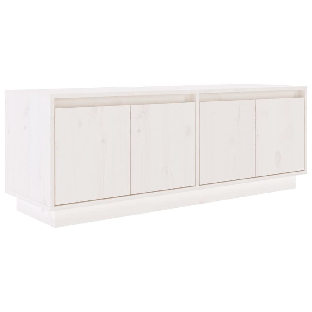 vidaXL TV-Schrank TV-Schrank Weiß 110x34x40 cm Massivholz Kiefer (1-St)