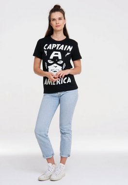 LOGOSHIRT T-Shirt Marvel Comics - Captain America mit lizenziertem Print