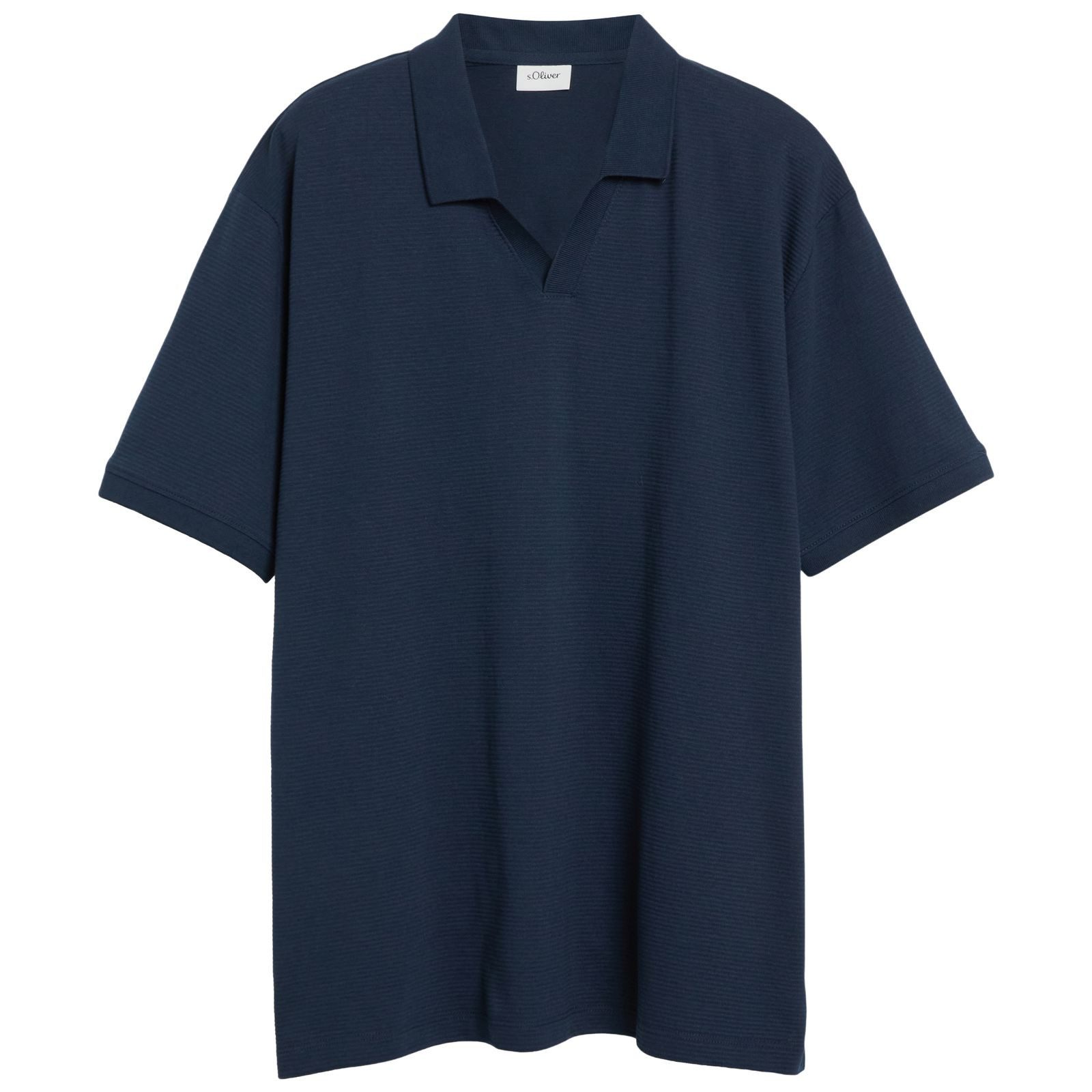 s.Oliver Poloshirt s.Oliver Übergrößen Poloshirt dunkelblau Struktur