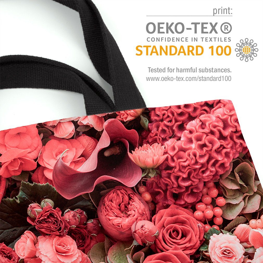 VOID Henkeltasche (1-tlg), Hochzeit Heirat Blumen Blumenstrauss blume hintergrund rosé rot foto