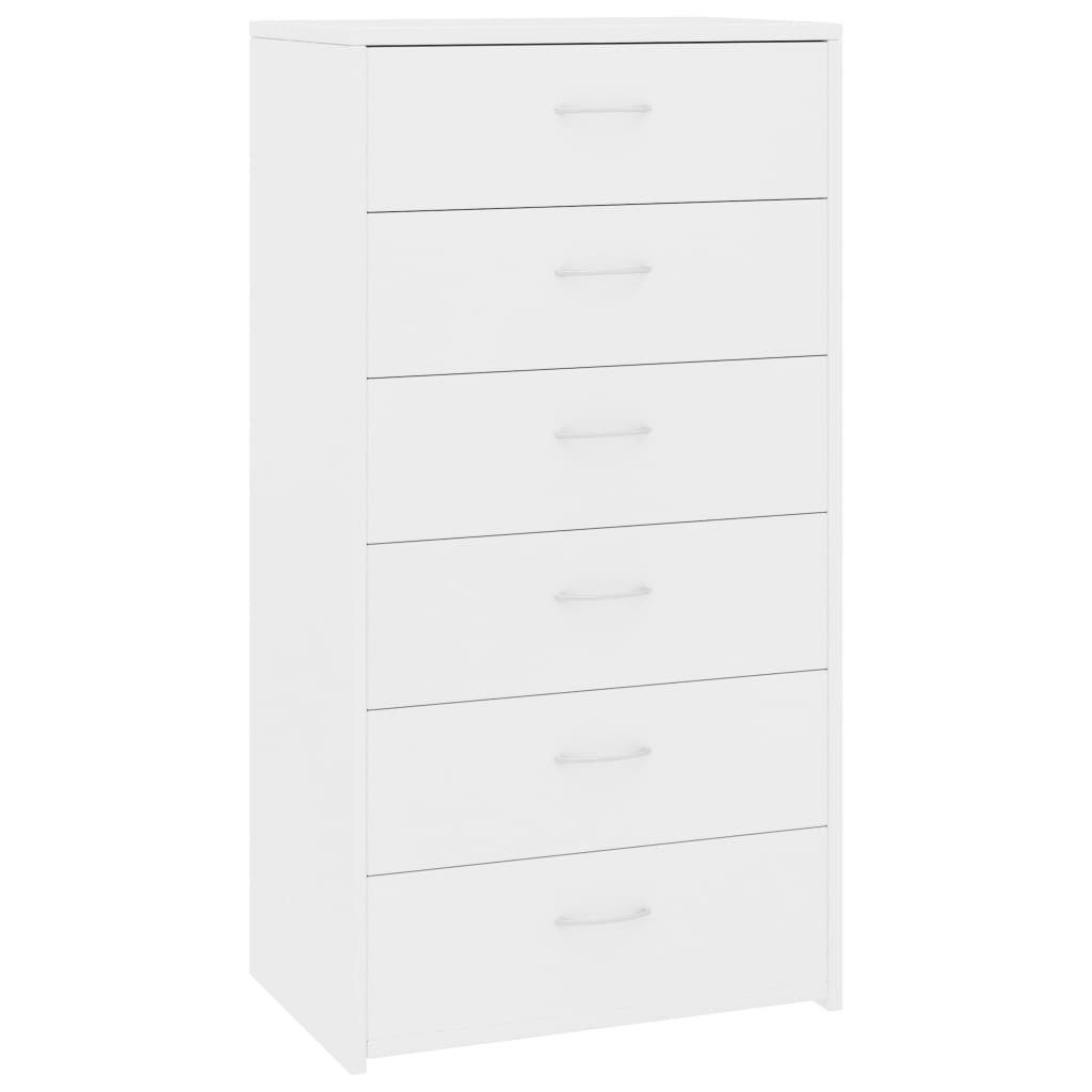 Sideboard NA Sideboard mit 6 Schubladen Weiß 50x34x96 cm Spanplatte