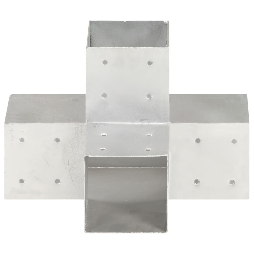 Thumbnail - vidaXL Zaunverbinderset, Pfostenverbinder X-Form Verzinktes Metall 101 x 101 mm