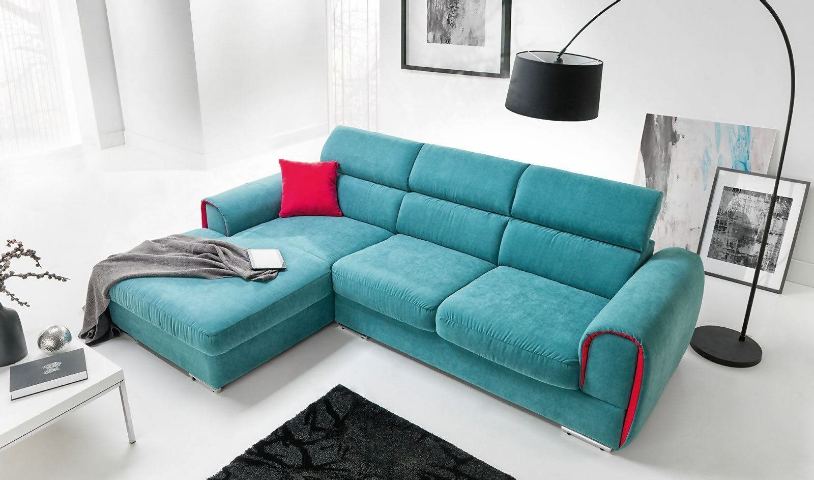 Sofa Sofas Polster in Türkis JVmoebel Europe Neu, Made Ecksofa Wohnlandschaft Ecksofa Couch Modernes