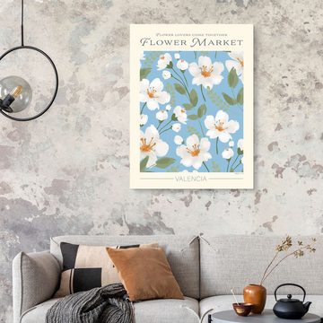 Posterlounge Forex-Bild Exhibition Posters, Flower Market Valencia, Wohnzimmer Modern Illustration