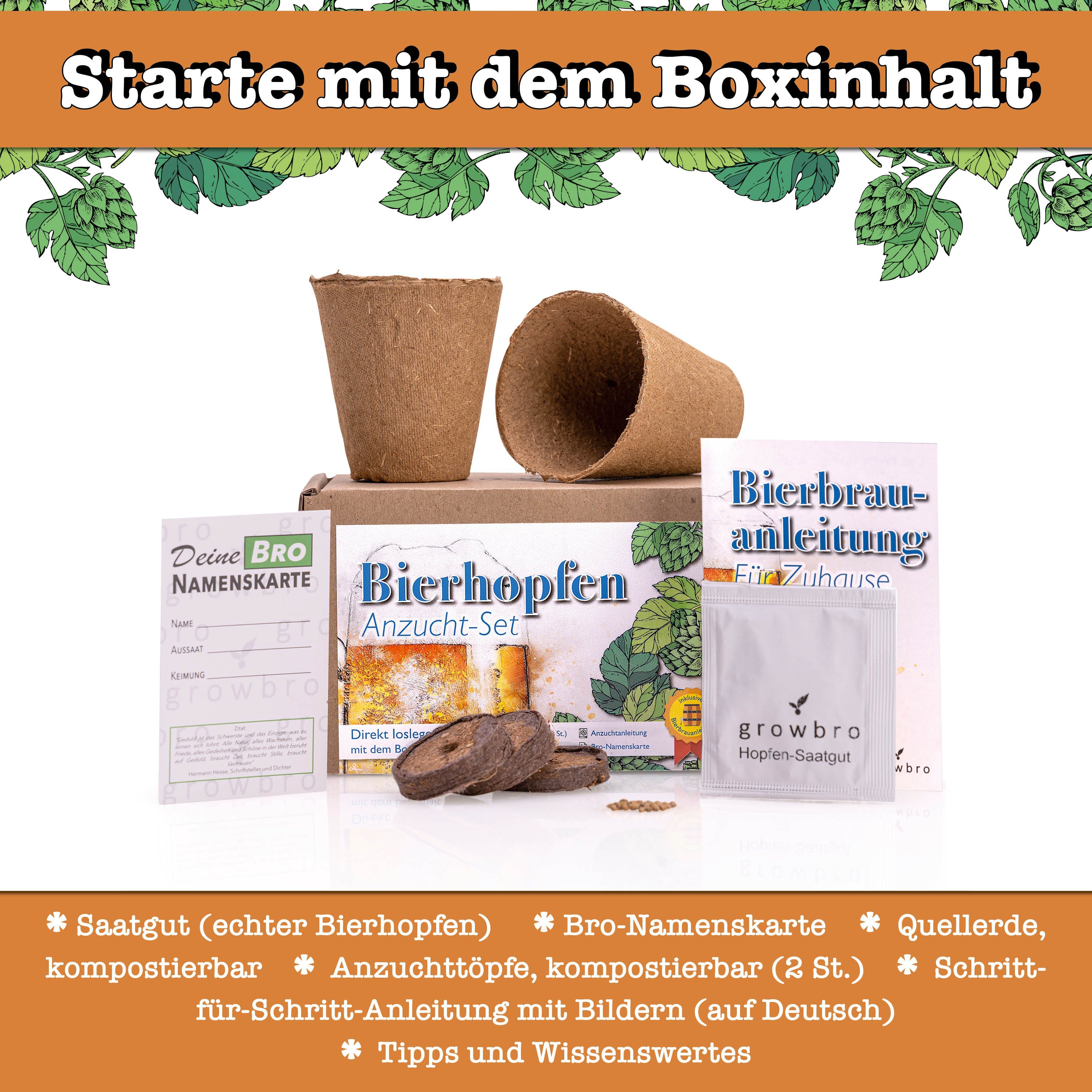 WEG bekannt Hopfen Unser Geschenk EIGENEN Anzuchtset aus Kunstpflanze BIER Social DER für - DEINEM Media Bestseller, growbro, ZU Männer,