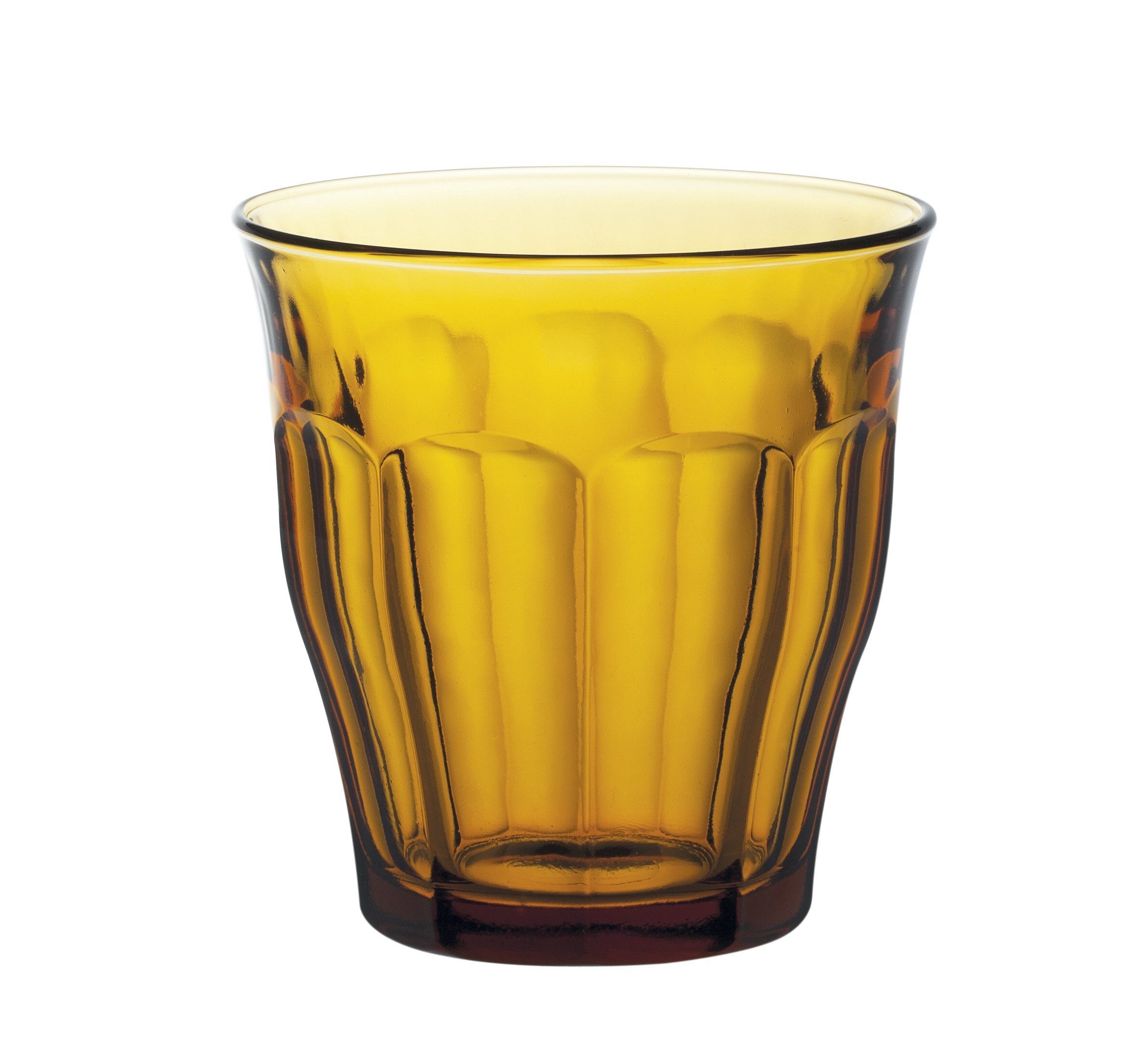 Bigbuy Duralex Tumbler-Glas Picardie Vermeils, Glas, Trinkglas Wasserglas Saftglas 250ml Glas bernstein 6 Stück