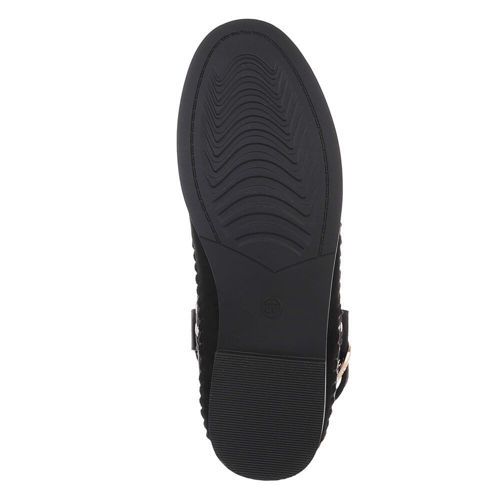 Ital-Design Damen Cowboyboots Boho/Hippie Stiefelette (88843870) Blockabsatz Western- & Bikerboots in Schwarz