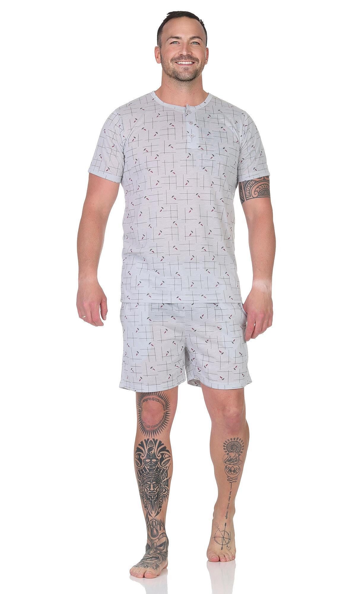EloModa Capri-Pyjama Herren Pyjama Shorty und günstig online kaufen