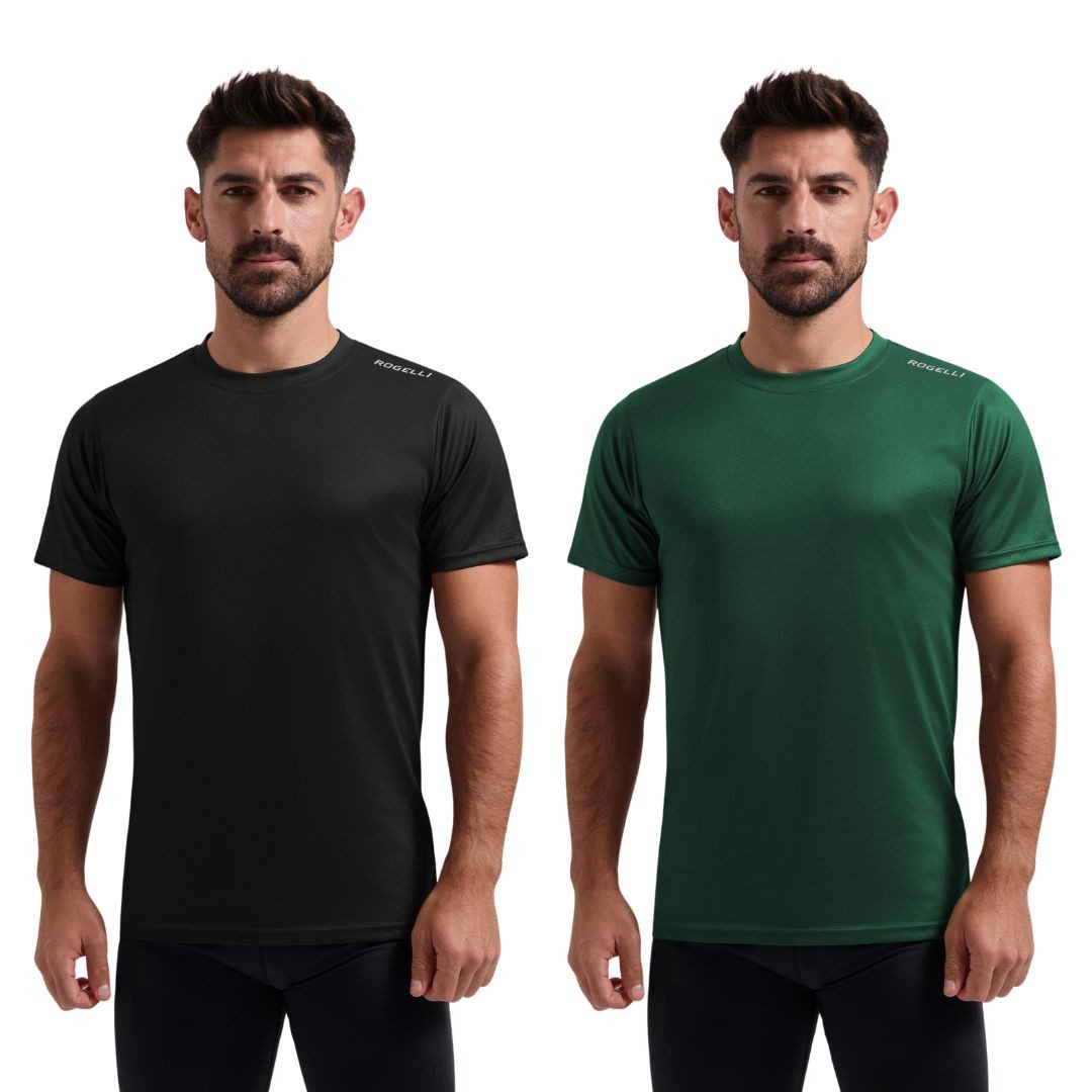 Rogelli Funktionsshirt Herren Laufshirt 2er-Pack Kurzarmshirt