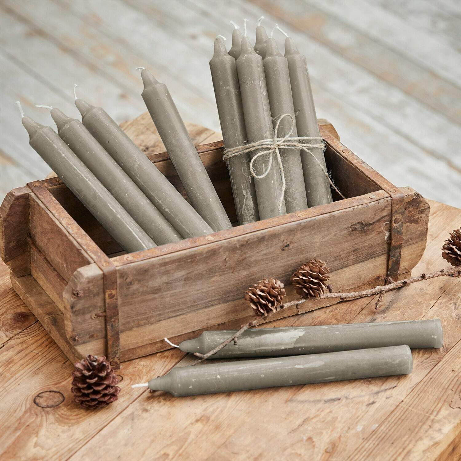 Mirabeau Stumpenkerze Kerze 12er Set Bauceau taupe (12er Set, 12er Set), no günstig online kaufen