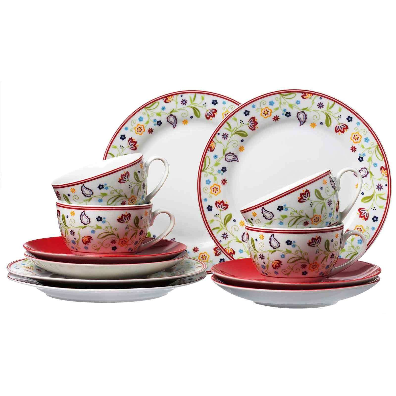 Ritzenhoff & Breker Kaffeeservice Shanti Doppio Kaffeeservice 12er Set (12-tlg), 4 Personen, Porzellan