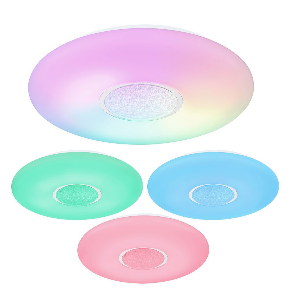 GLOBO LIGHTING LED Deckenleuchte, LED-Leuchtmittel fest verbaut, LED Deckenleuchte Night Light Funktion mit RGB Regenbogeneffekt klar. Reduzierter Preis € 87,99. Unverbindliche Preisempfehlung € 199,99