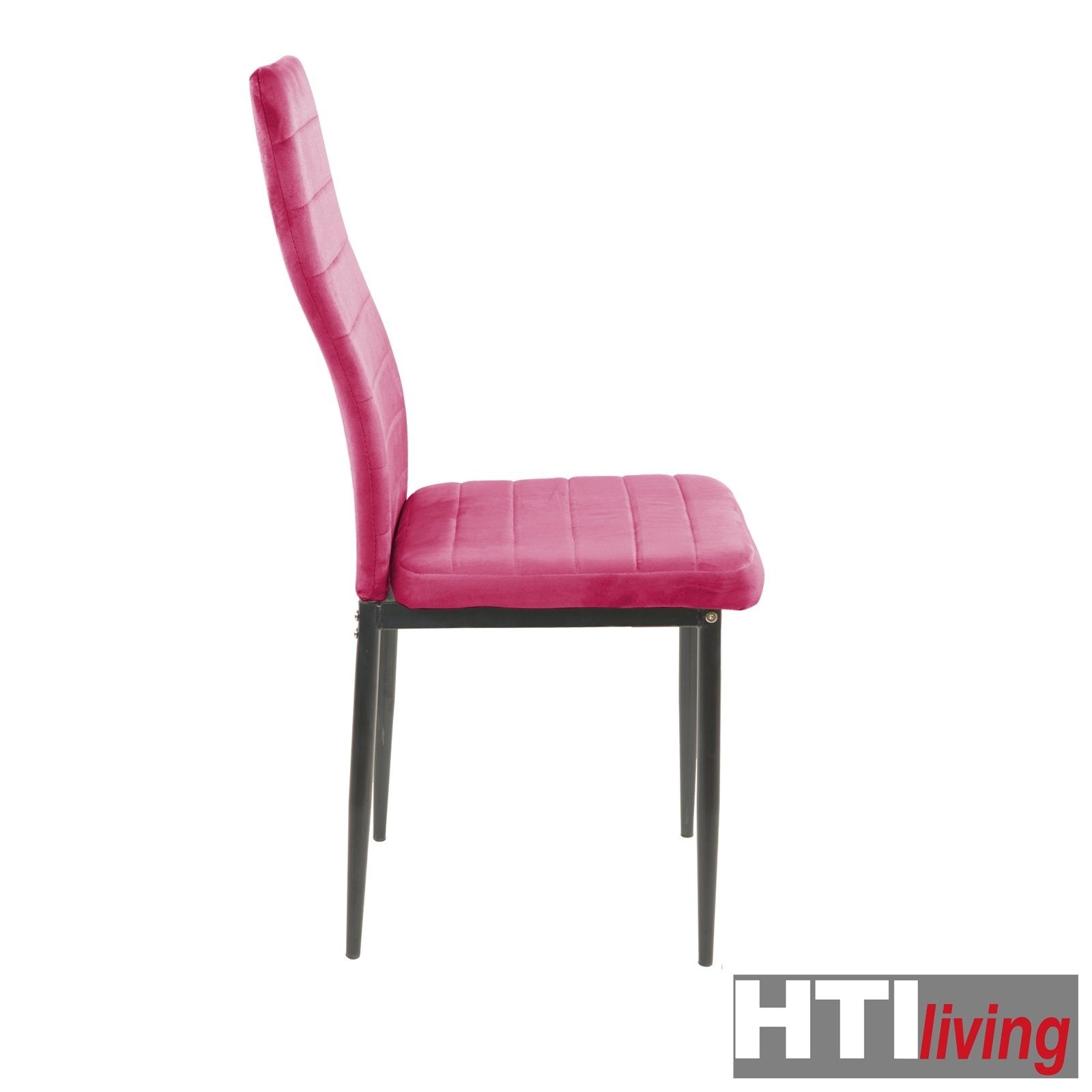 HTI-Living Esszimmerstuhl 2 (Set, 2er-Set Stuhl St), Pink Velvet Esszimmerstuhl Samt Memphis