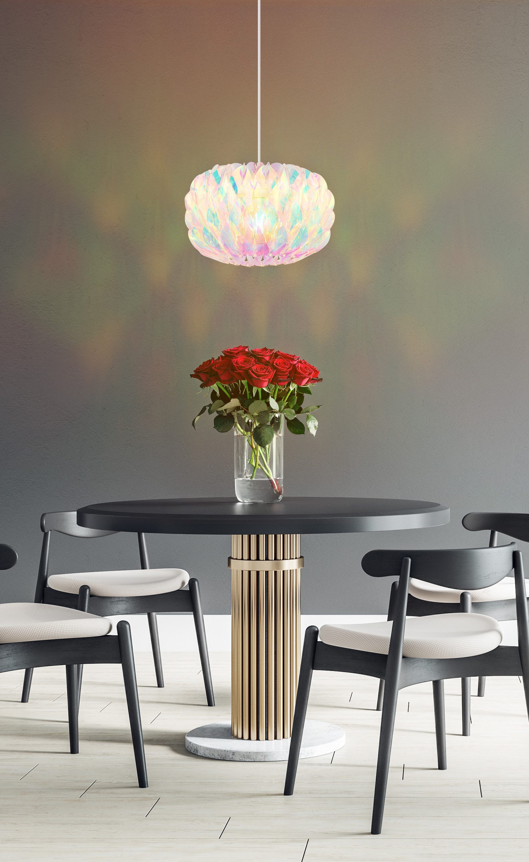 GLOBO LIGHTING Hängeleuchte JUANA, ohne Leuchtmittel, Verchromte Hängeleuchte mit Klarglas, modern & flexibel