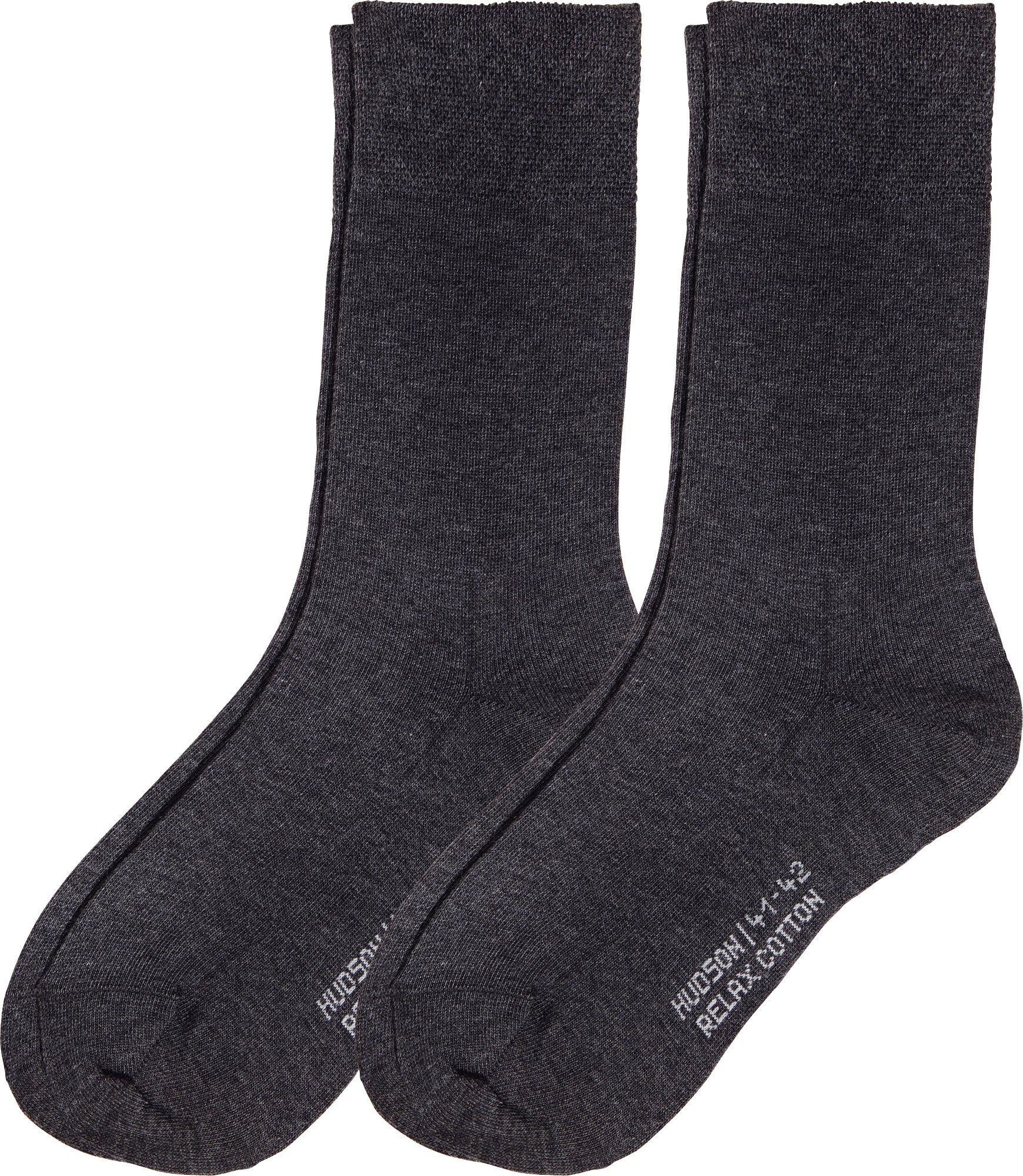 Hudson Socken Herren-Socken 2 Paar Uni graphit meliert