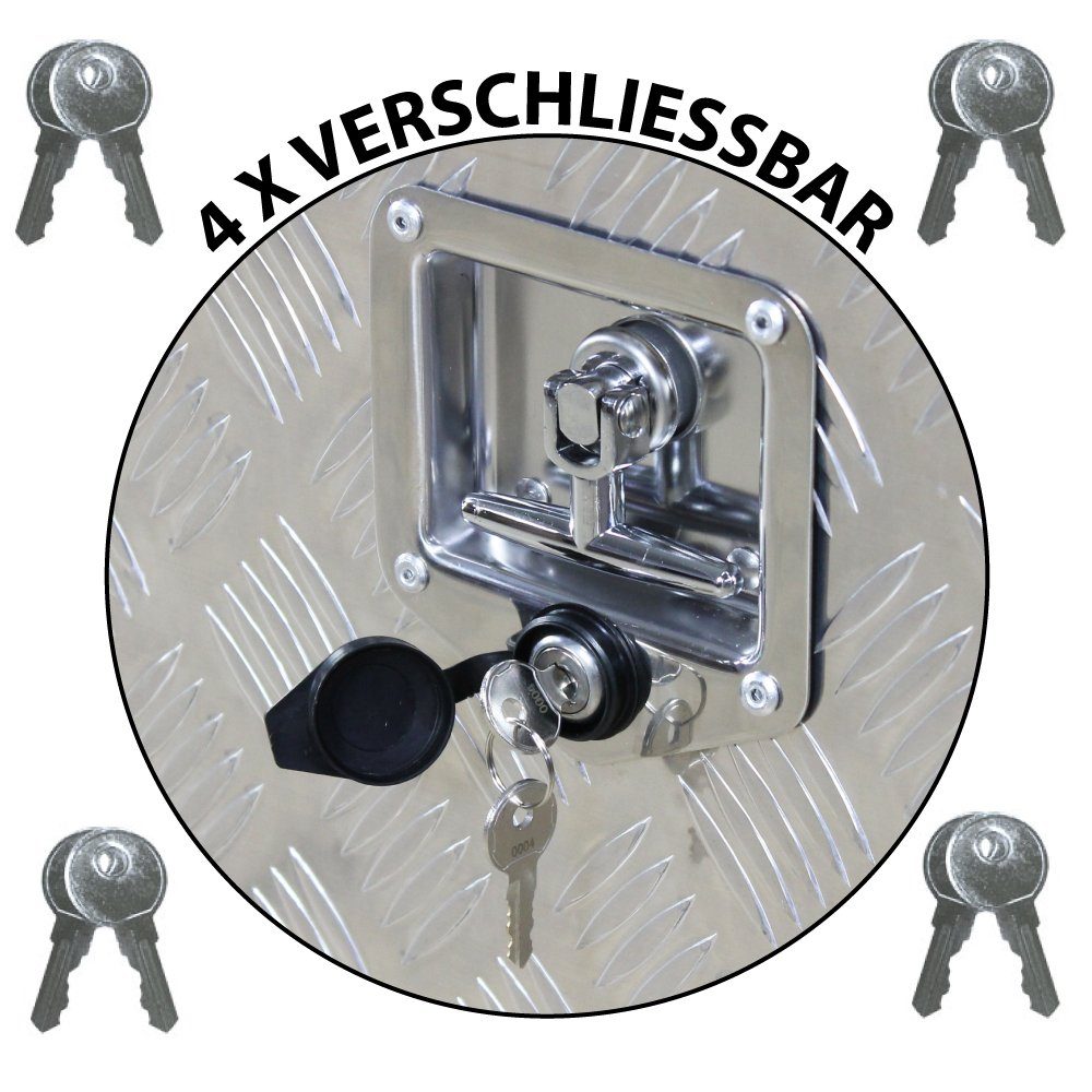 Trucky Anhänger-Deichselbox Truckbox Box Werkzeugkiste Anhängerbox Deichselbox Aluminium P801