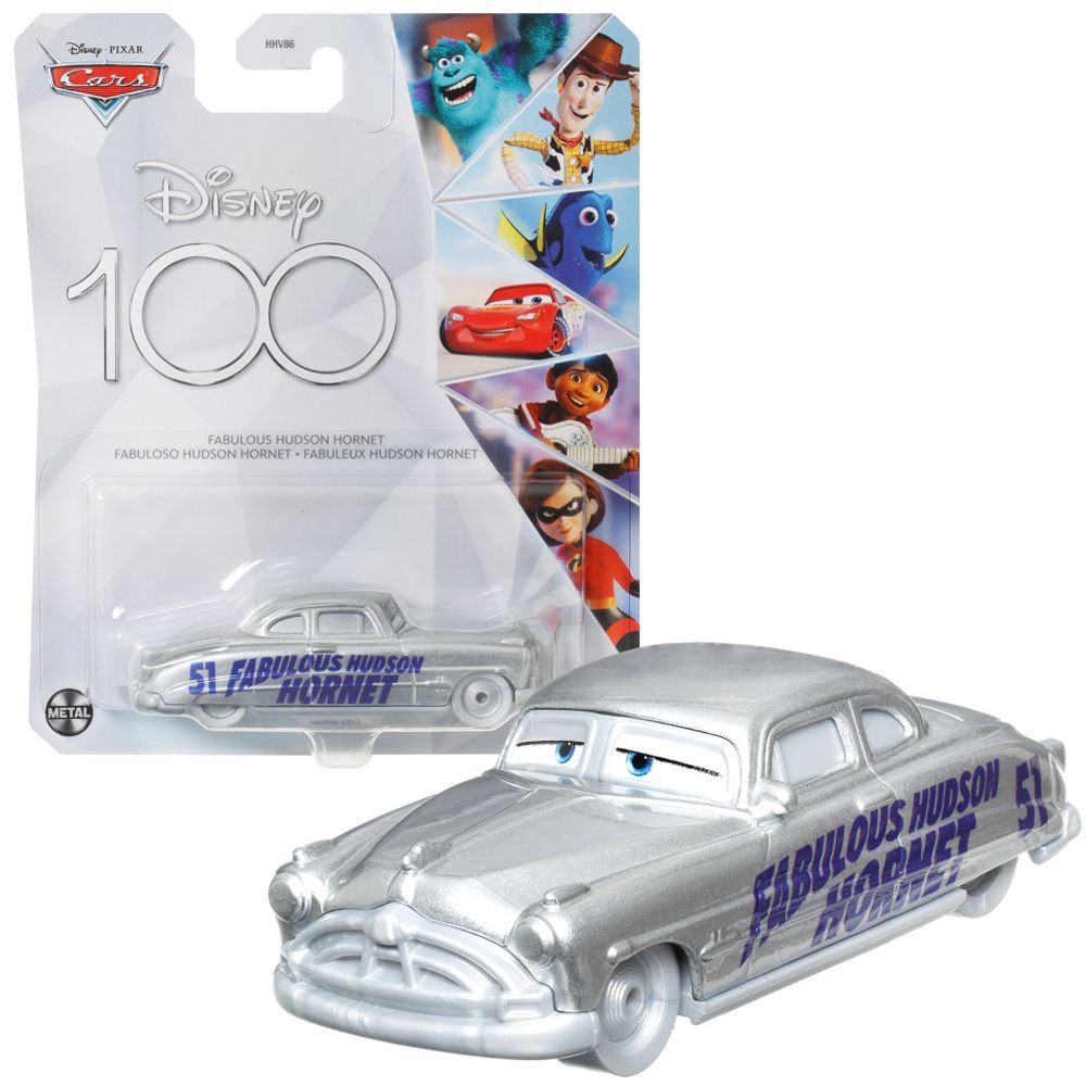 Disney Cars Spielzeug-Rennwagen Cars Fahrzeuge Disney 100 Jahre Edition Cast 1:55 Autos Mattel Fabulous Hudson Hornet
