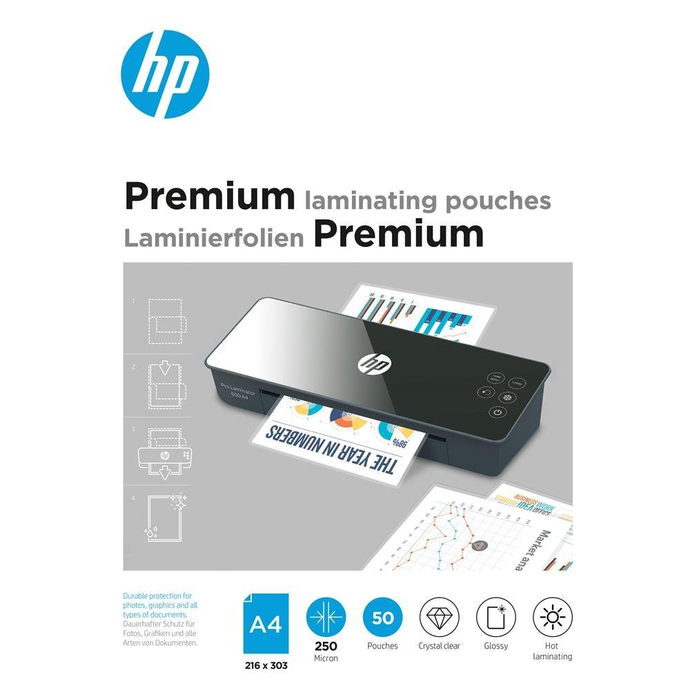 Go Europe Prospekthülle HP 9125 Laminierfolien Premium A4 250 Micron, glänzend, transparent, Heißlaminieren, 50 Stück