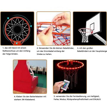 Houhence Basketballkorb LED-Basketballkorb-Lichter, Fernbedienung, Basketball-Rand, LED-Licht