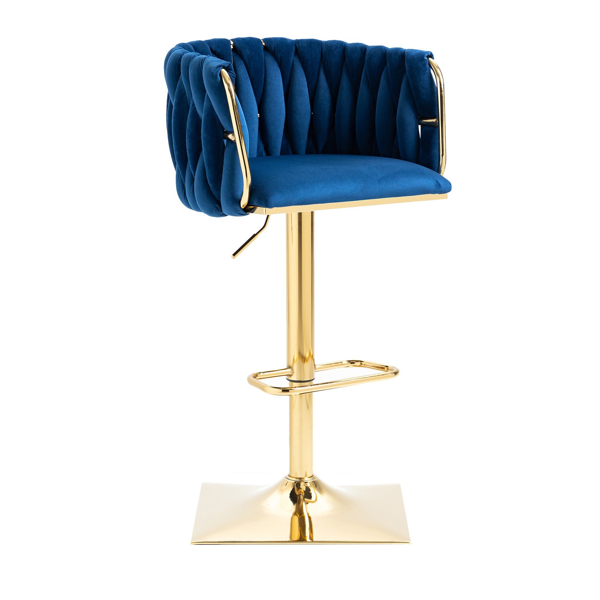 2er Barhocker Samt SPLOE Barhocker Drehstuhl Beistellstuhl HAUSS Blau Set Barstühle verstellbare