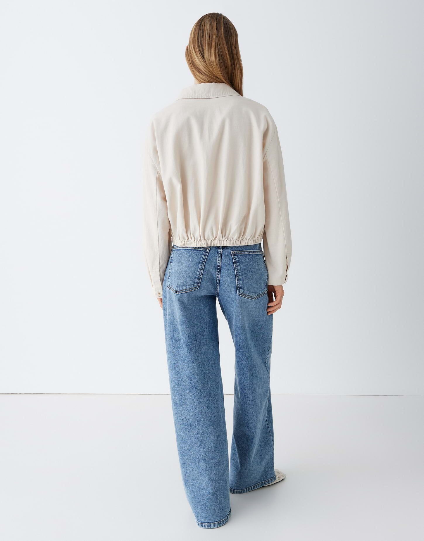OPUS Langarmbluse Overshirt aus BCI Cotton Mix Weite Passform, Tunnelzug im Saum, Knopfleiste