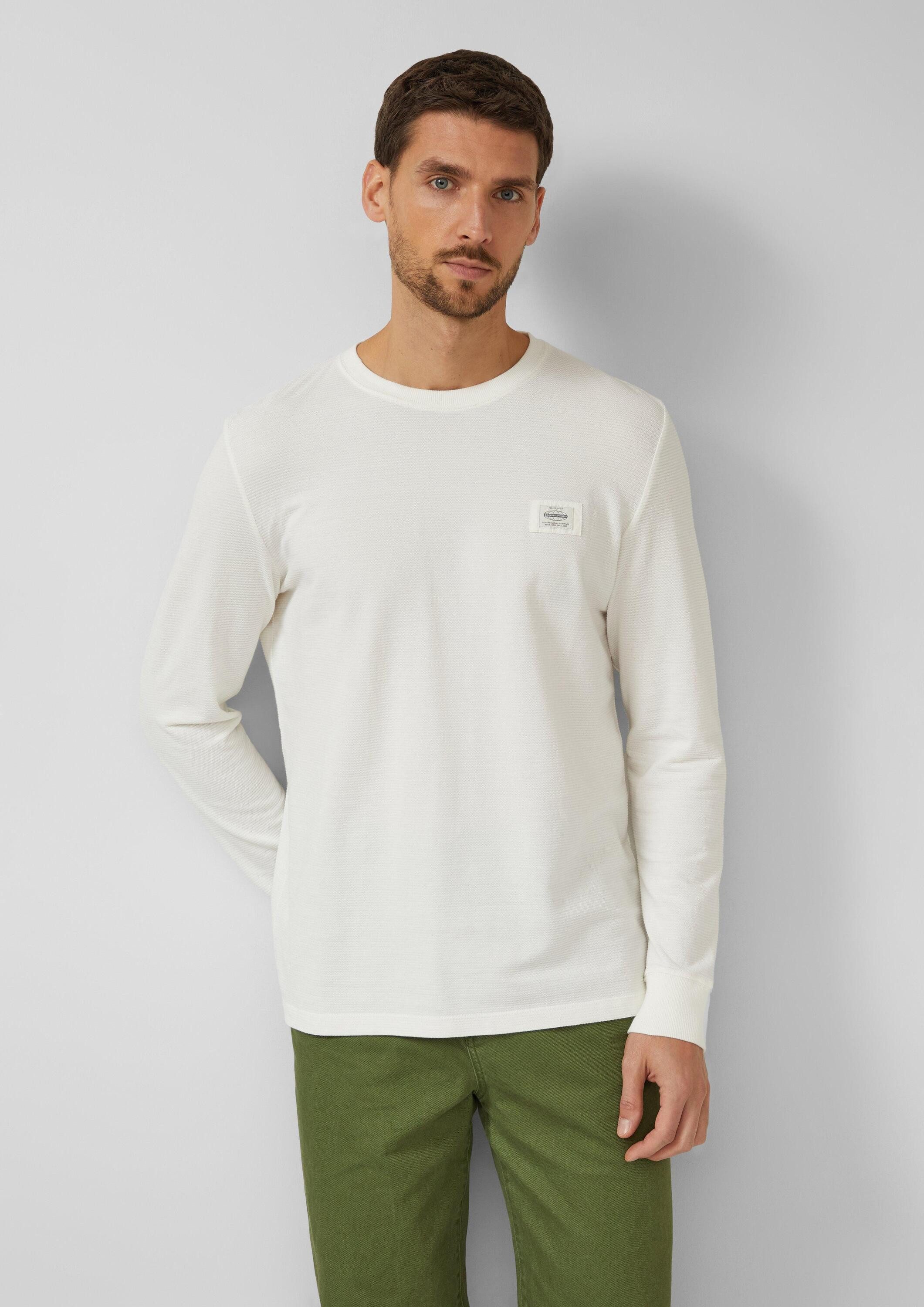 s.Oliver Langarmshirt T-Shirt Strukturiertes Longsleeve mit Ärmelbündchen