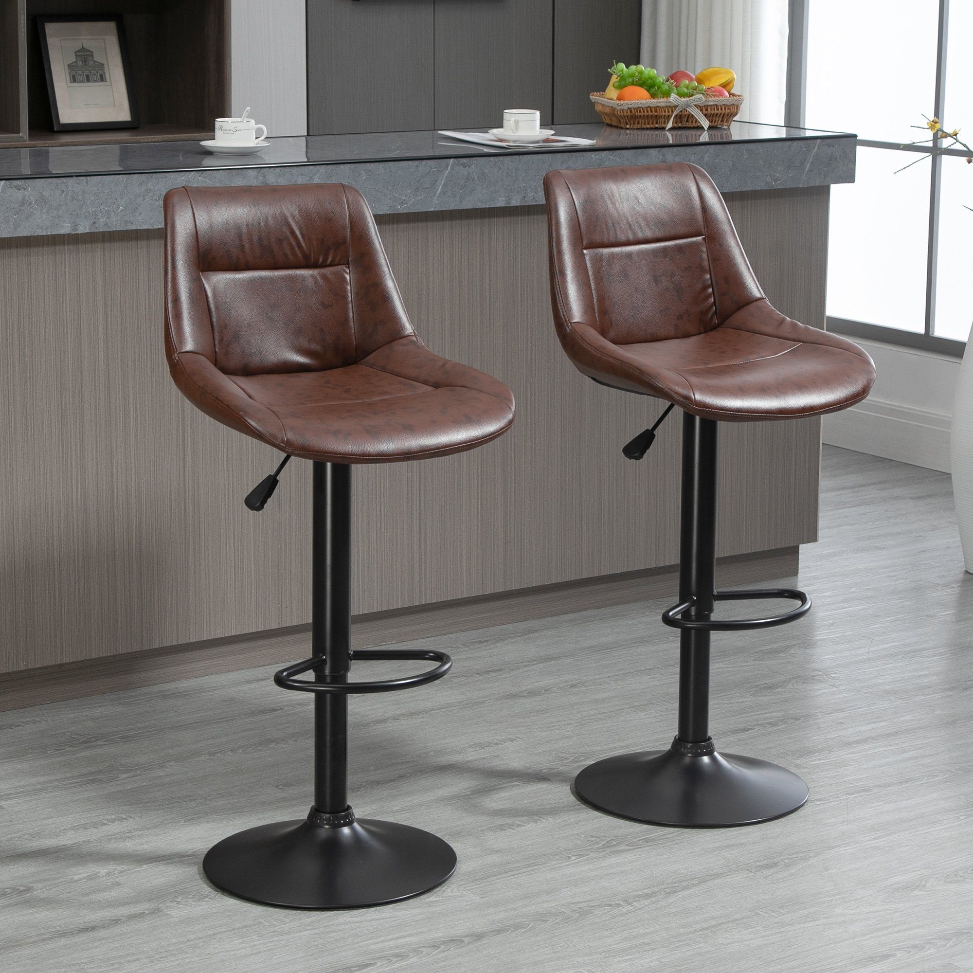 HOMCOM Barhocker Barstuhl mit Rückenlehne (Tresenstuhl, günstig online kaufen