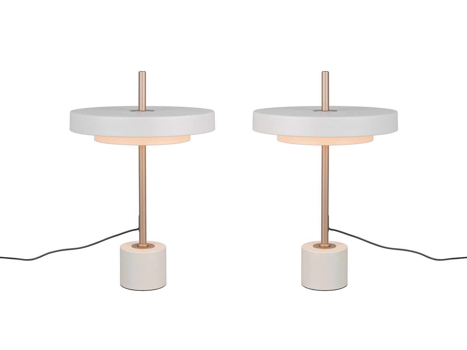 TRIO Leuchten LED Nachttischlampe, Dimmfunktion Lichttemperatur einstellbar, LED fest integriert, Warmweiß, Neutralweiß, 2er SET große Designer Tischleuchten dimmbar, Höhe 45,5cm