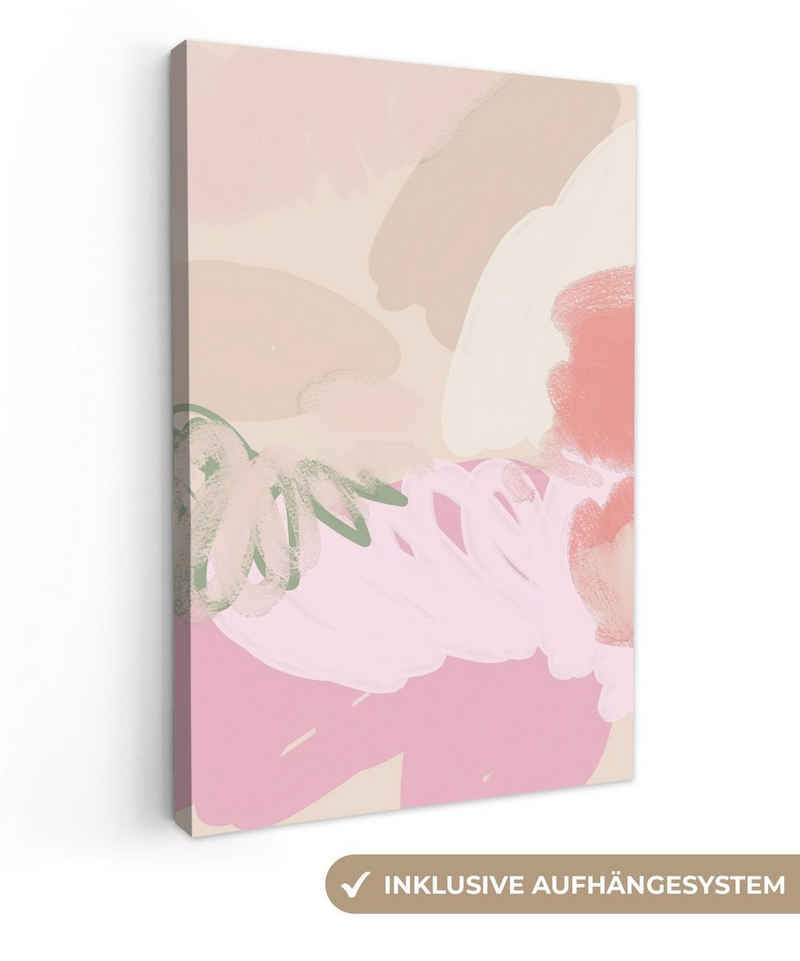 OneMillionCanvasses® Leinwandbild Rosa - Kunst - Abstrakt - Modern, (1 St), Leinwandbild fertig bespannt inkl. Zackenaufhänger, Gemälde, 20x30 cm