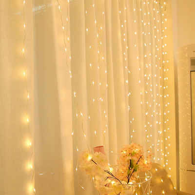 Lapalife LED-Lichterkette »LED Lichterkette, 1-5m Vorhang Lichterkette mit Batteriebetrieb, wasserdicht, für Weihnachten Haus Party Hochzeit Dekorationen«
