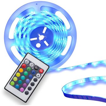 LED Stripe 10m, Bluetooth LED Streifen Selbstklebend, RGB Band mit Fernbedienung, 1,5m Anlaufkabel, Fernbedinbar, Fernbedinung, 300 dimmbare RGB LEDs