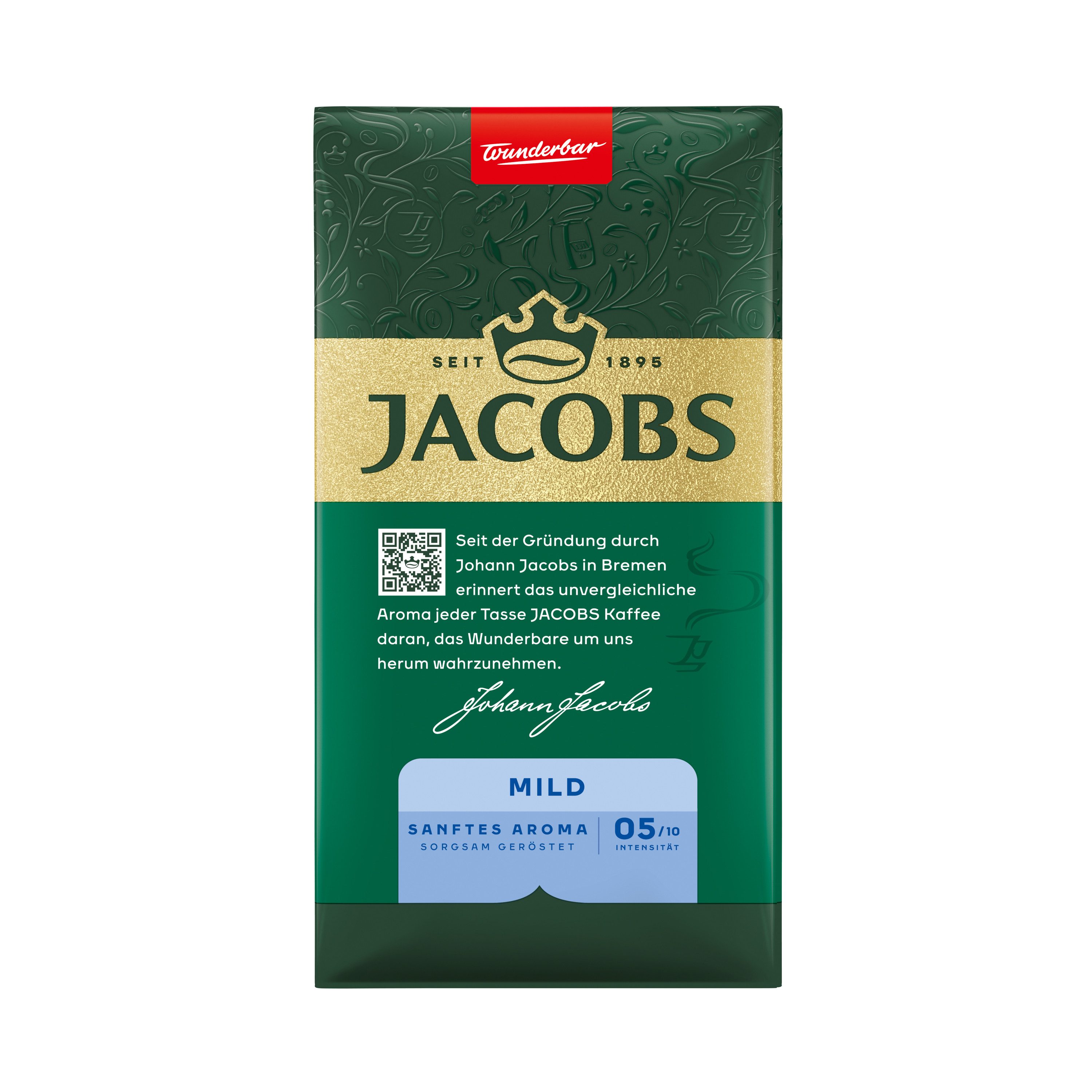 JACOBS Kaffee Filterkaffee Krönung Mild Pulver-Kaffee Röstkaffee gemahlen 12 x 500g, 6000 g, (Packung, 12er Pack)