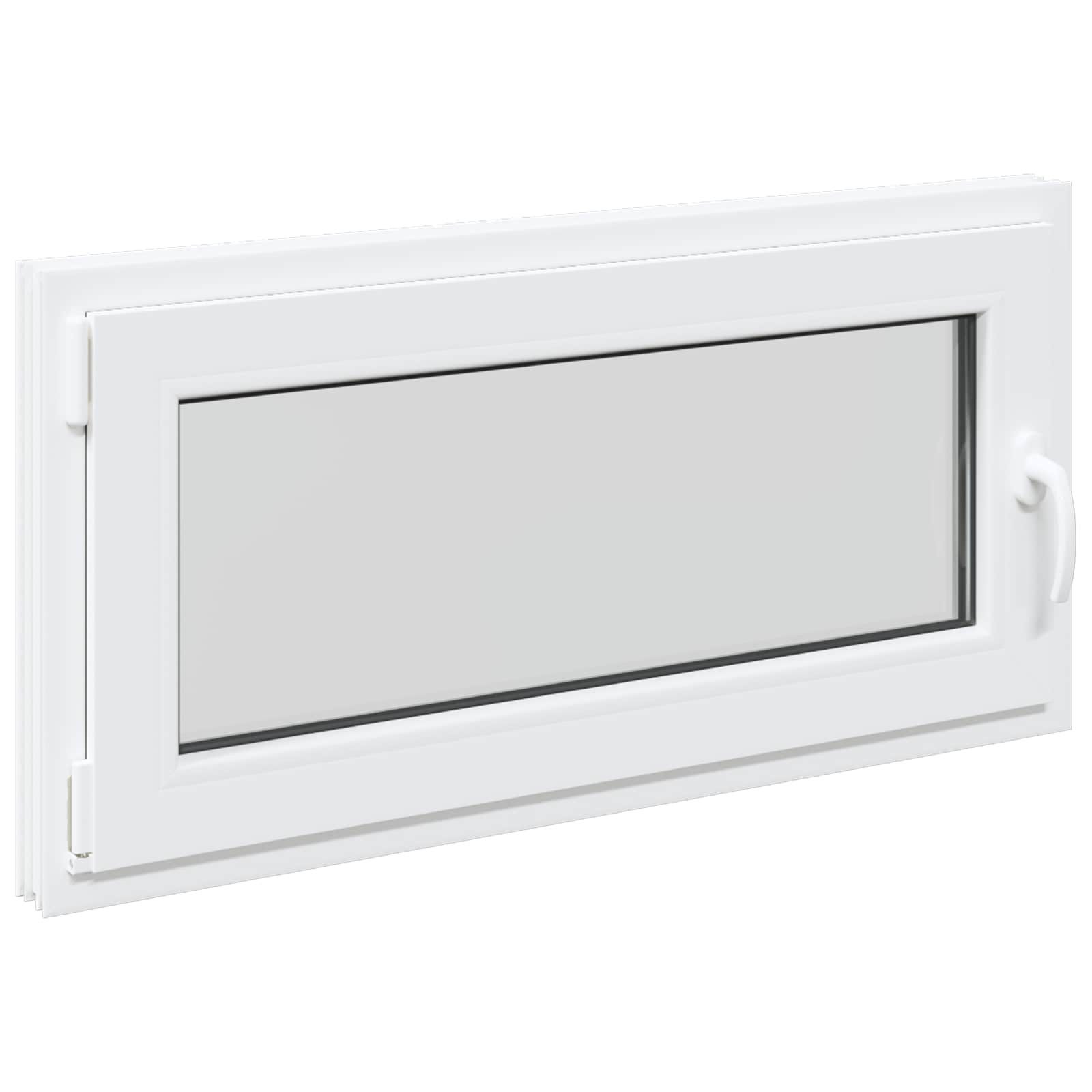 vidaXL Fenster Kellerfenster Innenseite Farbe Weiß RISOR 100 x 50 cm, (1 St)