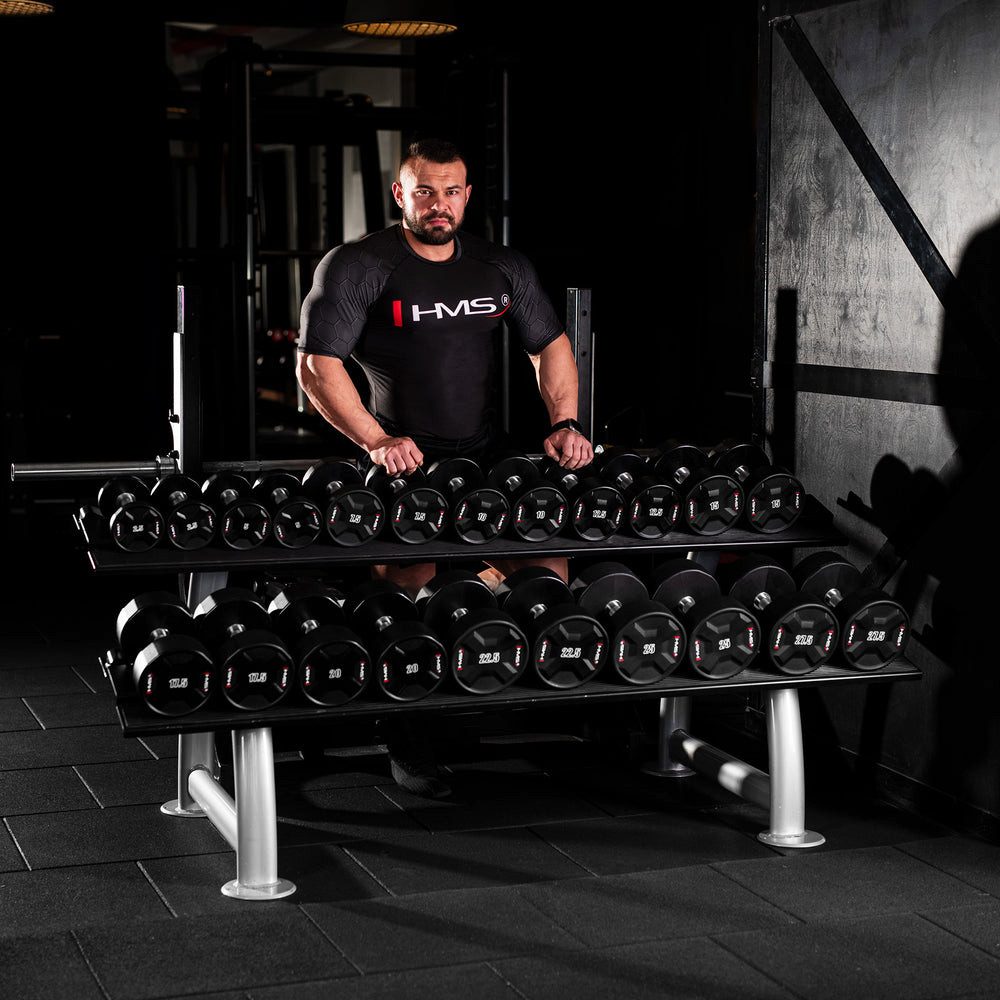 HMS Kurzhantel Fitnesshantel 22,5 kg Hantel, (Set, Komfortabler Griff), Polyurethan-Beschichtung kombiniert Hygiene, Langlebigkeit