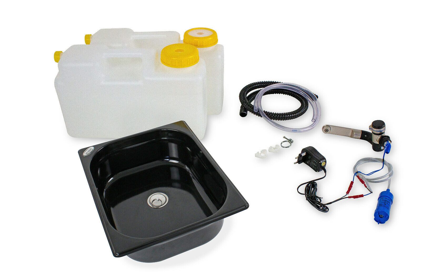 ad-ideen Waschbecken 230V Camping Spüle Technikset Bausatz 325x265x100mm Schwarz V3