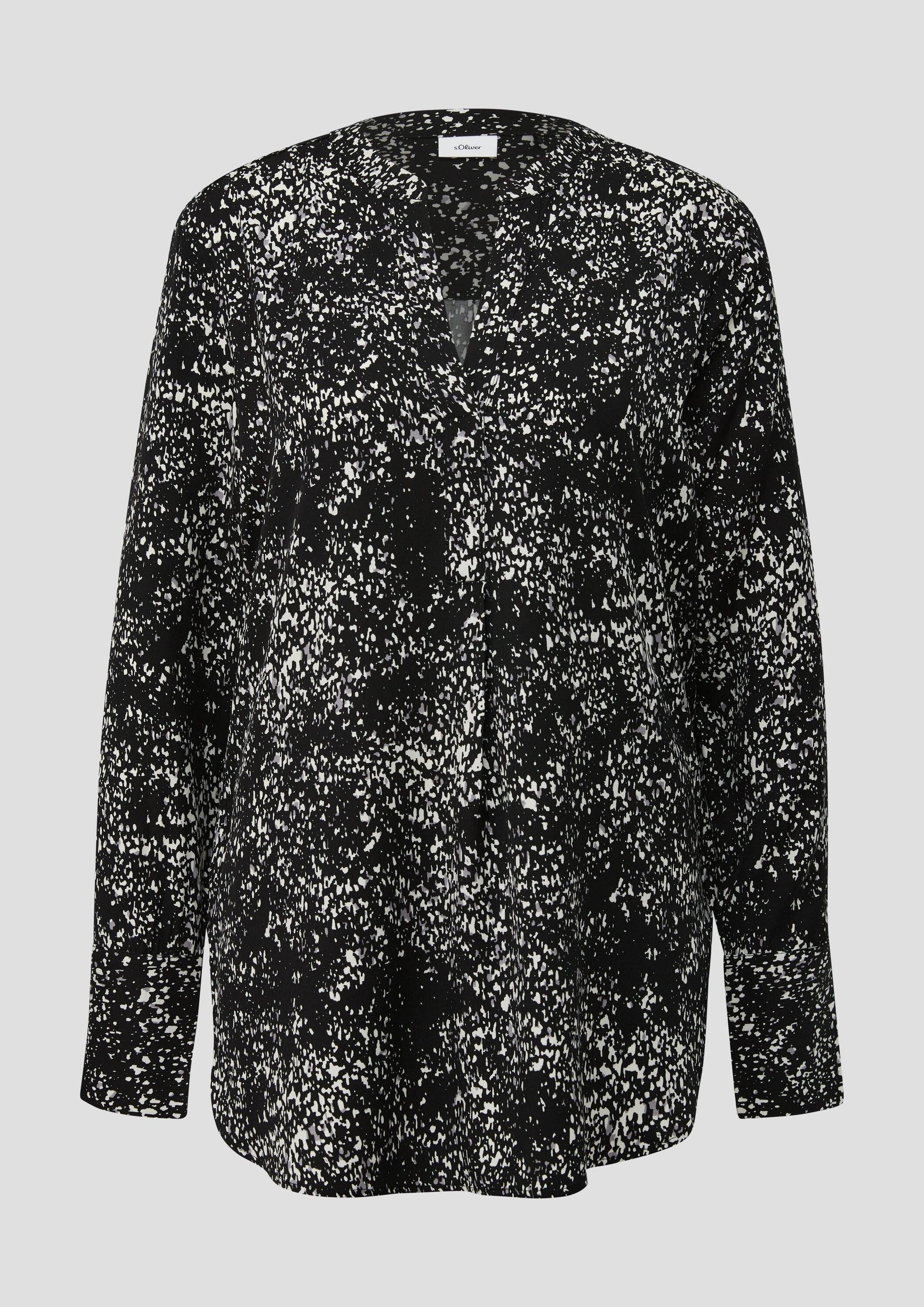 s.Oliver Langarmbluse Bluse Gemusterte Bluse im Loose Fit